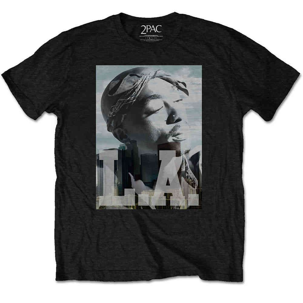 Tupac - LA Skyline Tshirt Enfant - Noir